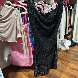 Black sparkle Cowl Neck Dress Never Worn